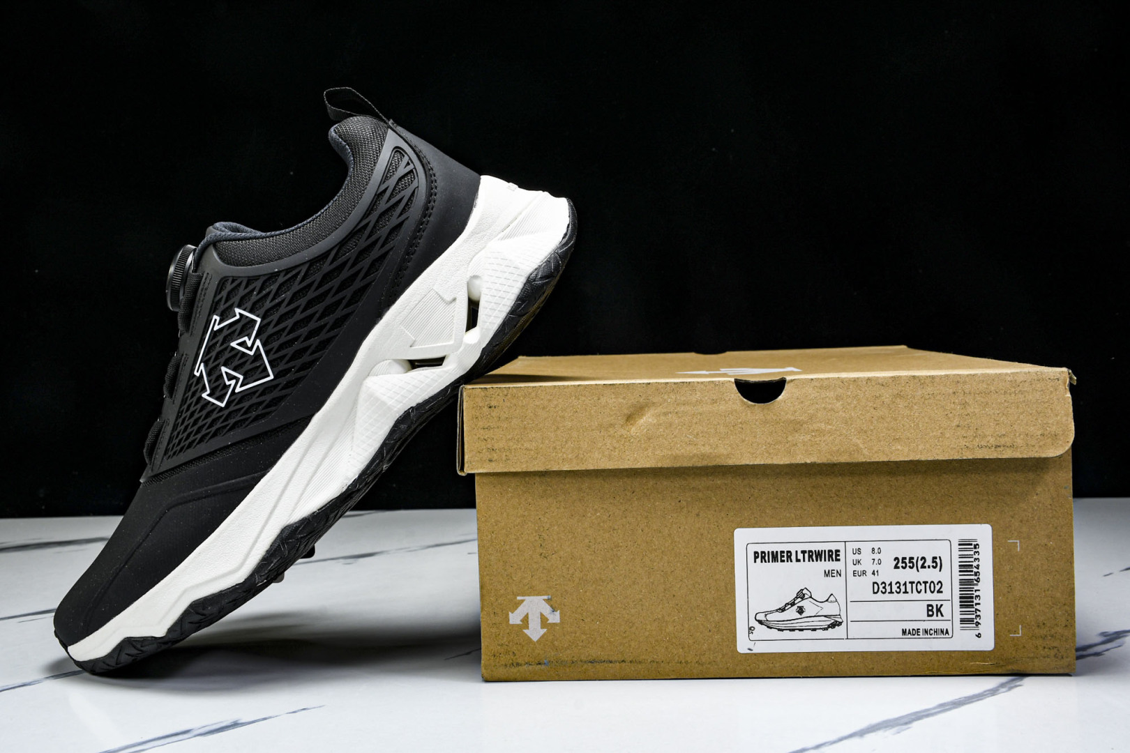  迪桑特·DESCENTE Training Low 训练系列户外休闲运动鞋 纽扣 大网黑白 D3131