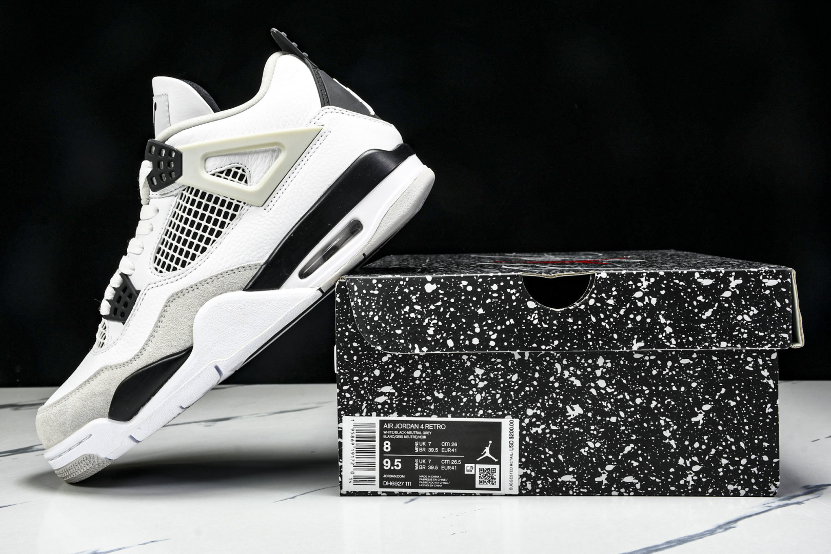  Air Jordan 4 Military Black AJ4 乔4灰黑拼接 DH6927-111 尺
