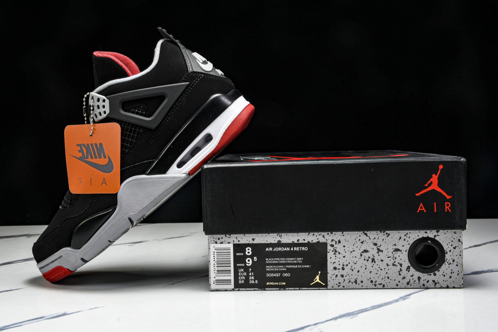  Air Jordan 4 Retro Bred AJ4 乔124元年复刻新黑红 -060 尺寸 40 
