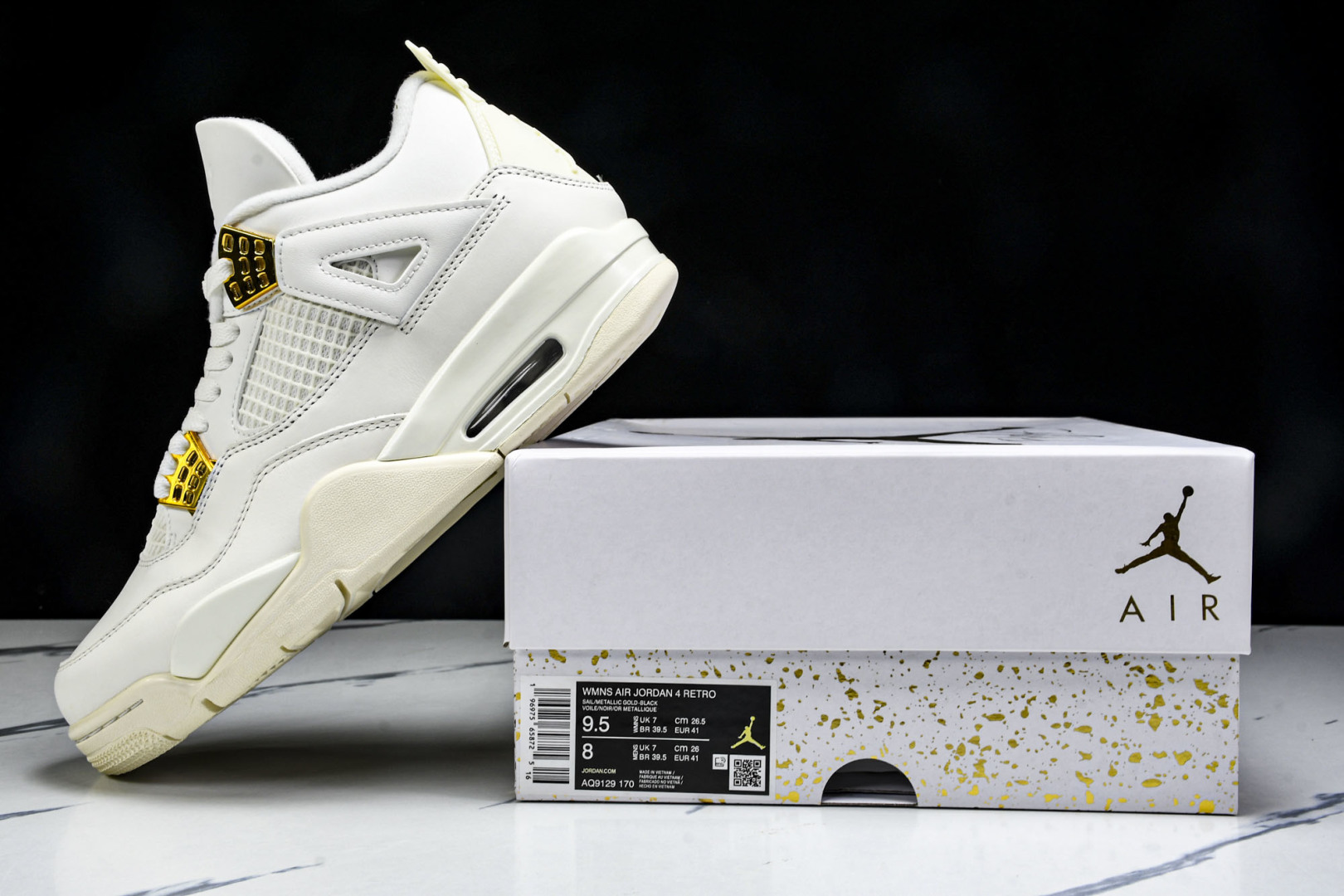  Air Jordan 4 Retro Metallic Gold AJ4 乔4米白金 AQ9129-1