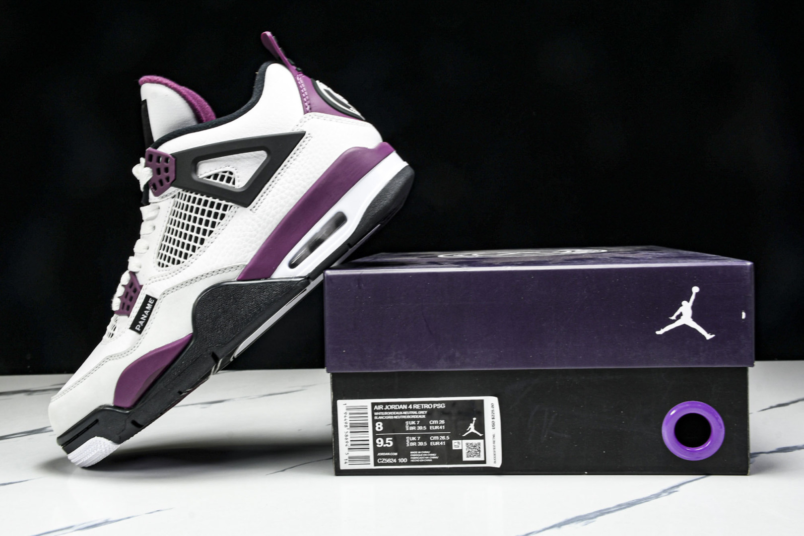  Air Jordan 4 Retro PSG AJ4 乔4 大巴黎  白紫红色 巴黎圣日尔曼联名 CZ