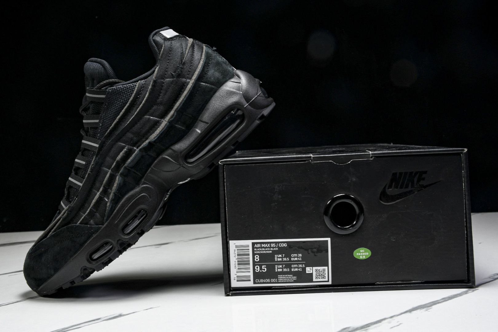  NK Air Max 95 Comme Des Garcons Black Grey CDG 黑色 C