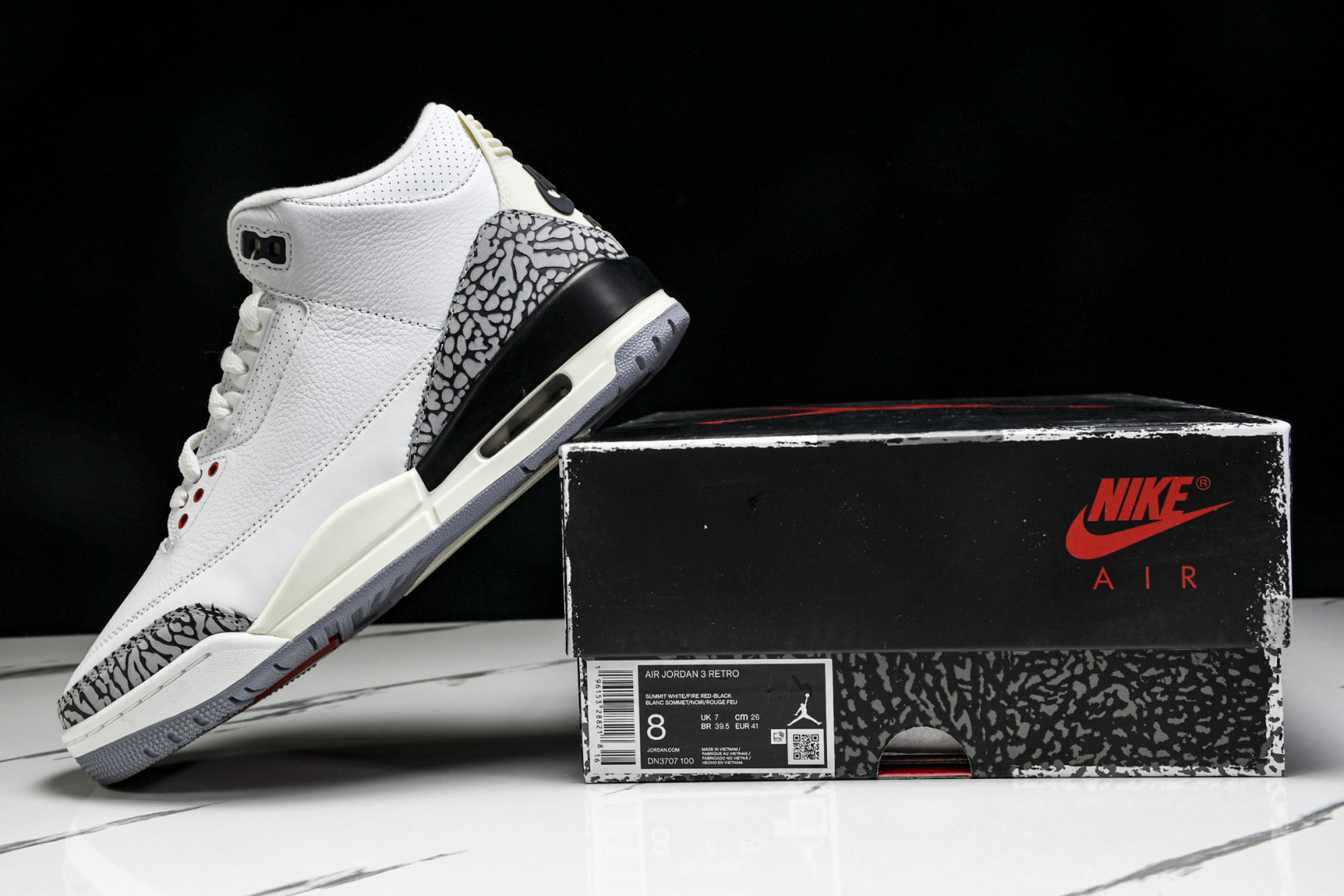  Air Jordan 3“White Cement Teimagined”白水泥 1988版复刻做旧 