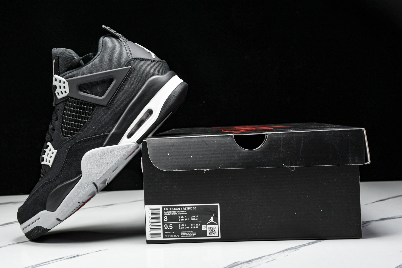  Air Jordan 4 Retro SE‘Black Canvas’黑色帆布 小阿姆 DH7138-