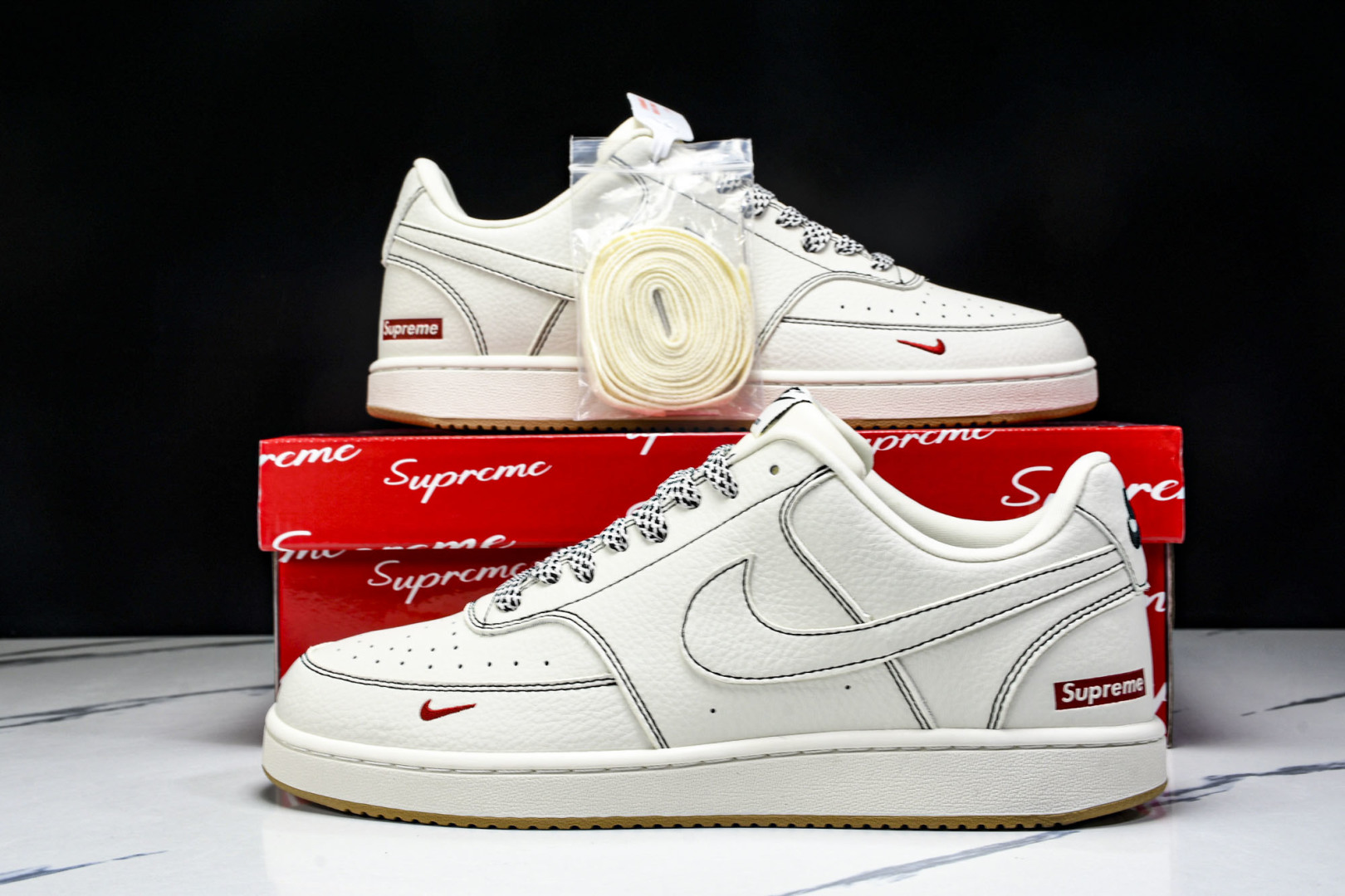  Nike Air Force 1'07 Supreme 联名 米白  货号：CS5288 013 尺寸