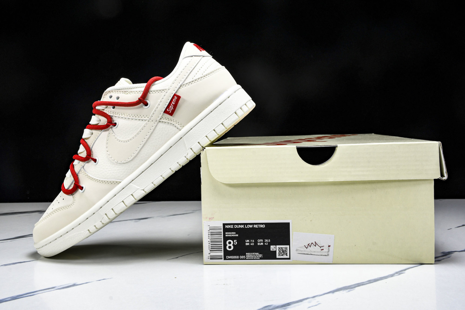  Nike SB Dunk Low Sup联名 白红绑带 周年高端定制 低帮休闲板鞋 DM6868-08