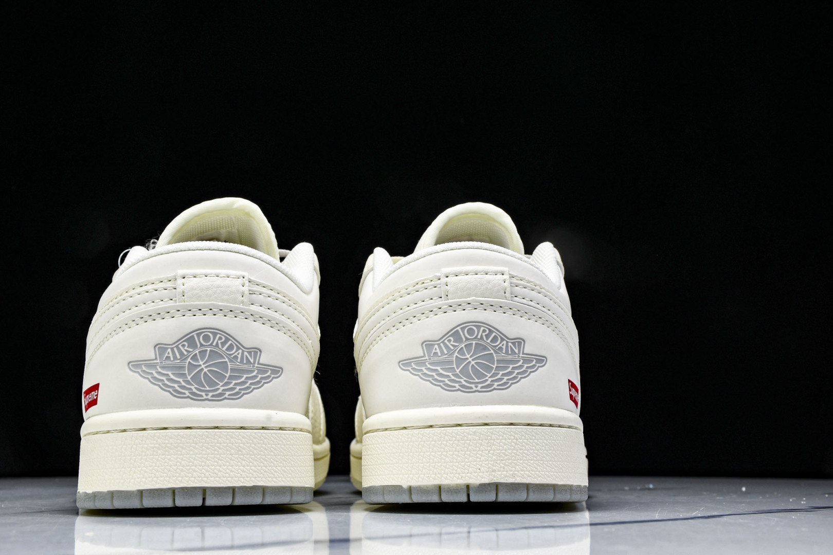  Air Jordan 1 Low AJ1 乔1 Supreme联名 米灰双色 高端定制 低帮复古篮球鞋