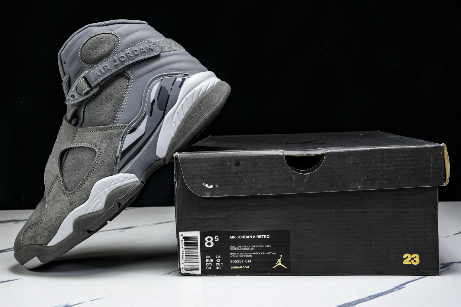  Air Jordan 8 Retro Cool Grey AJ8 乔8狼灰 -014 尺码40 40.
