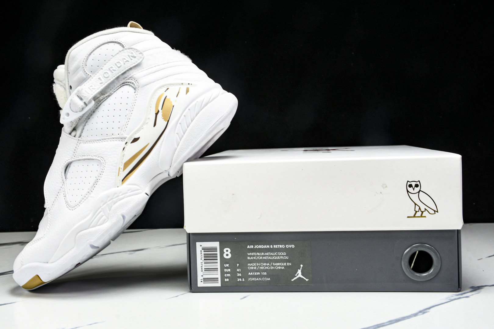  Air Jordan AJ8 X OVO 联名款 高帮复古篮球鞋 AA1239-135 尺码40 40