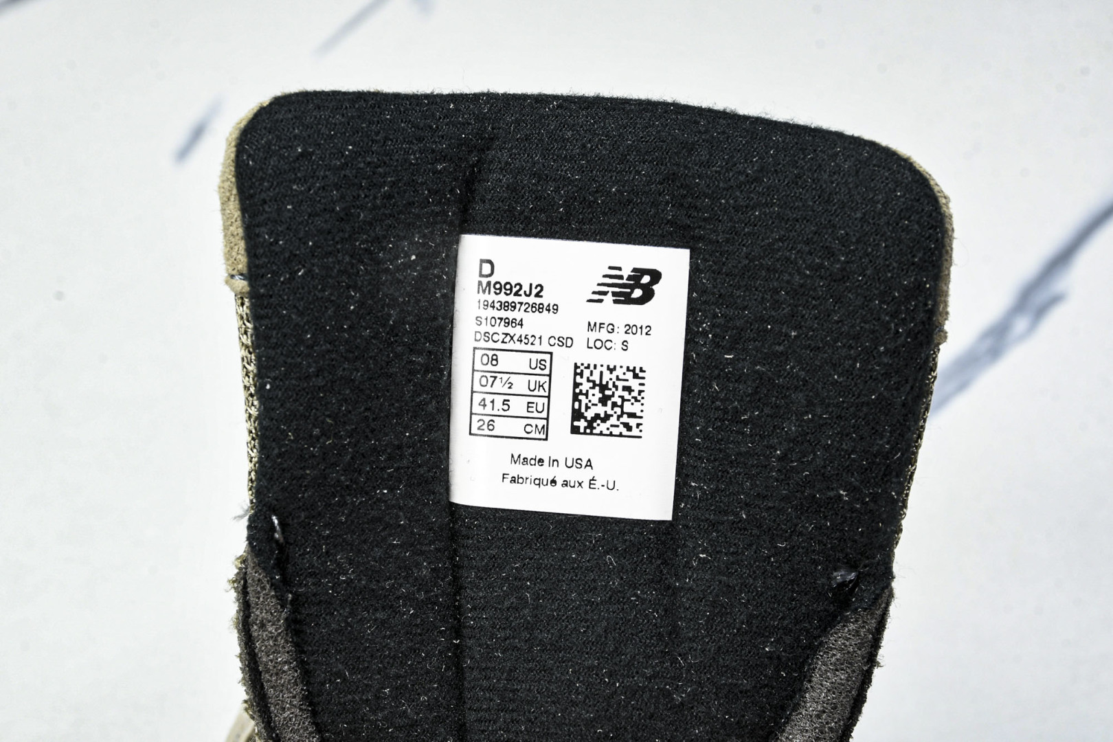  美产 JJJJound x New Balance 992 系列 联名经典百搭低帮复古休闲跑步鞋 男女