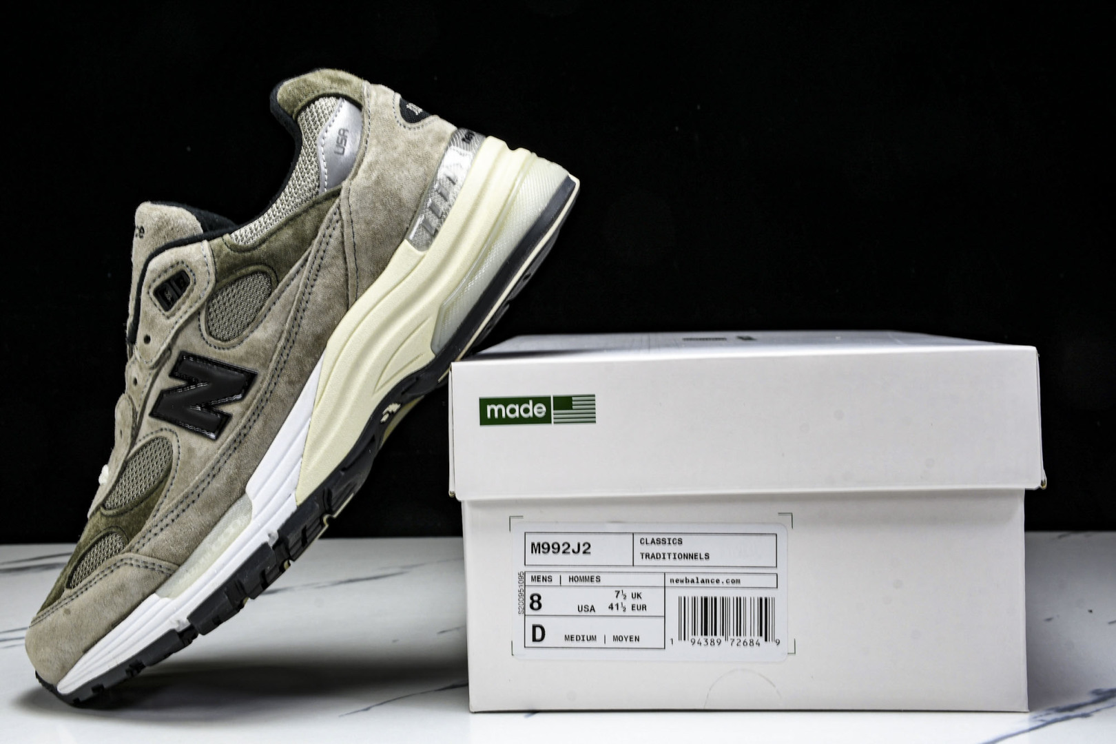  美产 JJJJound x New Balance 992 系列 联名经典百搭低帮复古休闲跑步鞋 男女