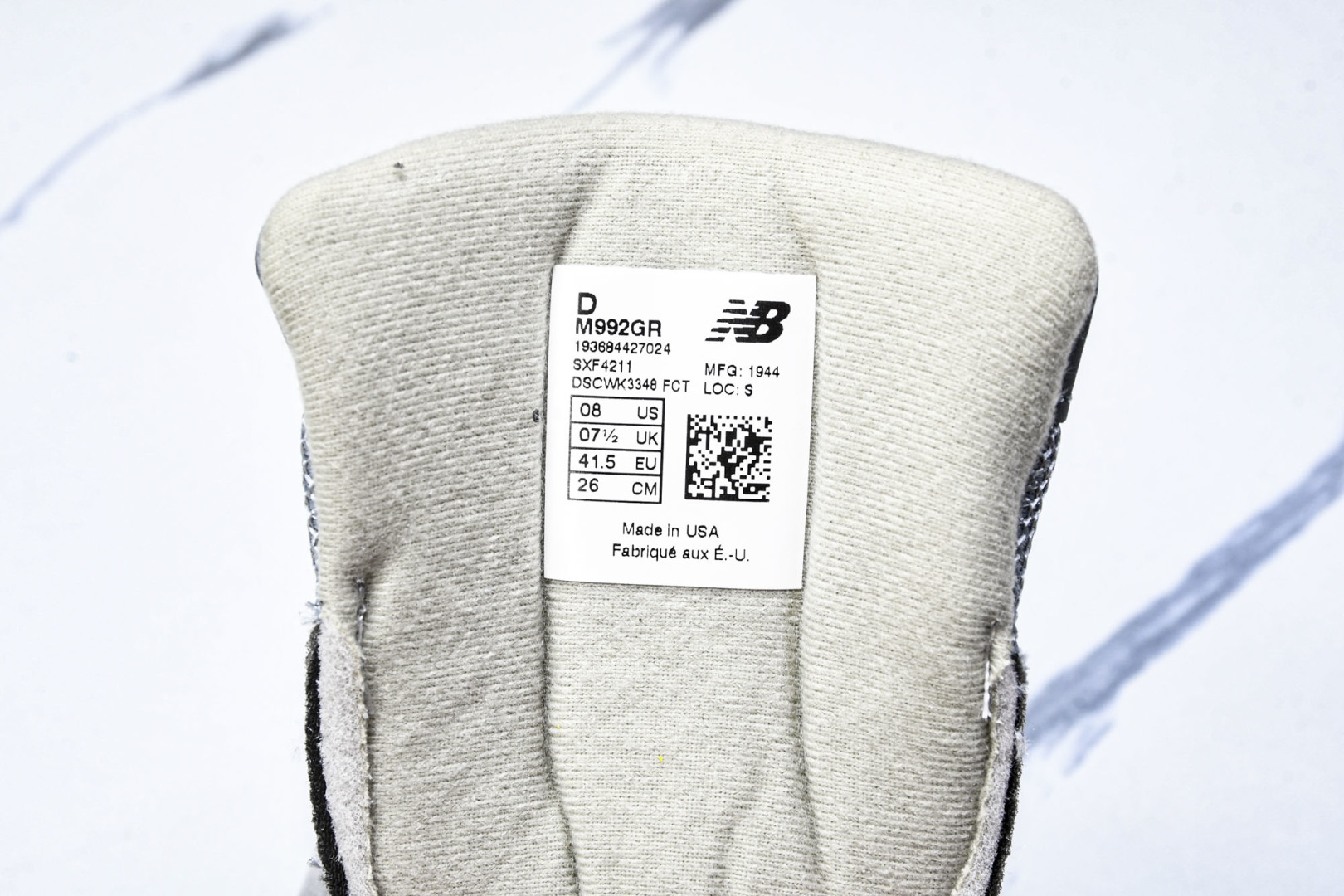  美产 New Balance 992 经典百搭低帮复古休闲跑步鞋 男女同款 元祖灰 M992GR 尺寸