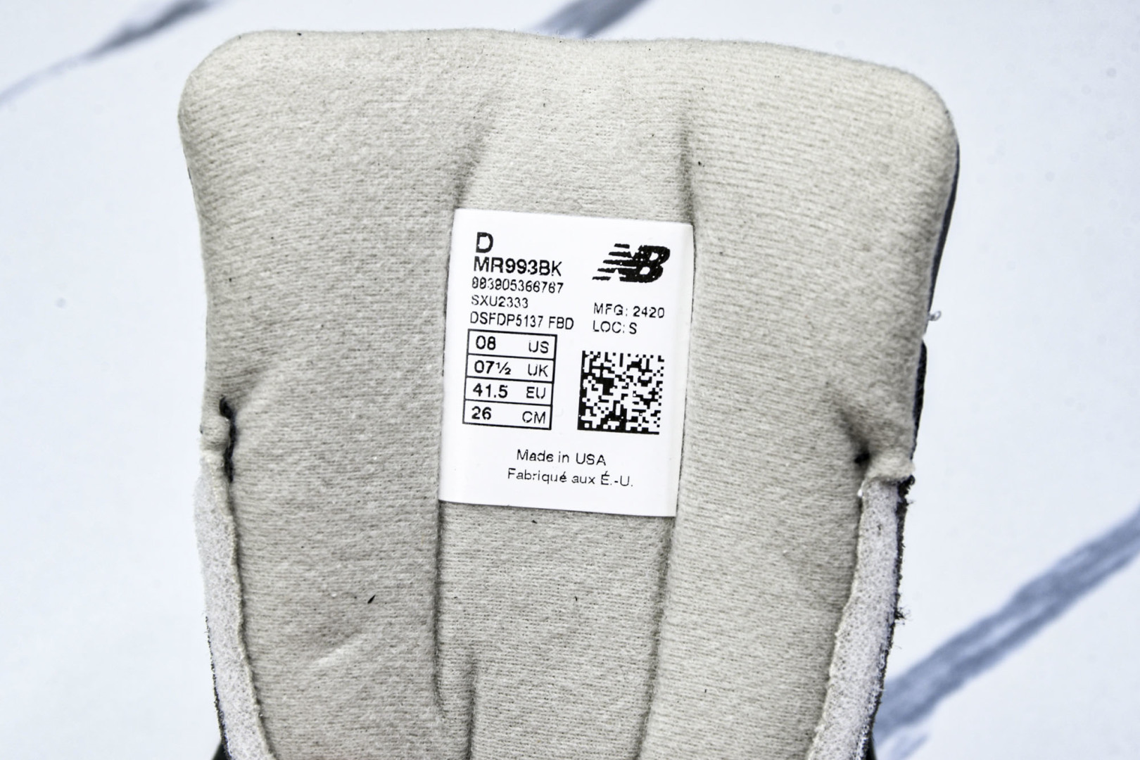  美产 New Balance 993 系列 复古休闲跑步鞋 男女同款 黑灰 MR993BK 尺寸36 