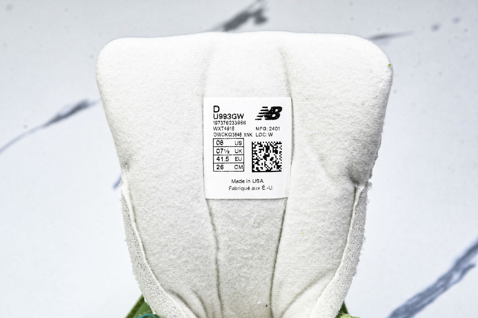  美产 New Balance 993 系列 复古休闲跑步鞋 男女同款 绿色 U993GW 尺寸36 3