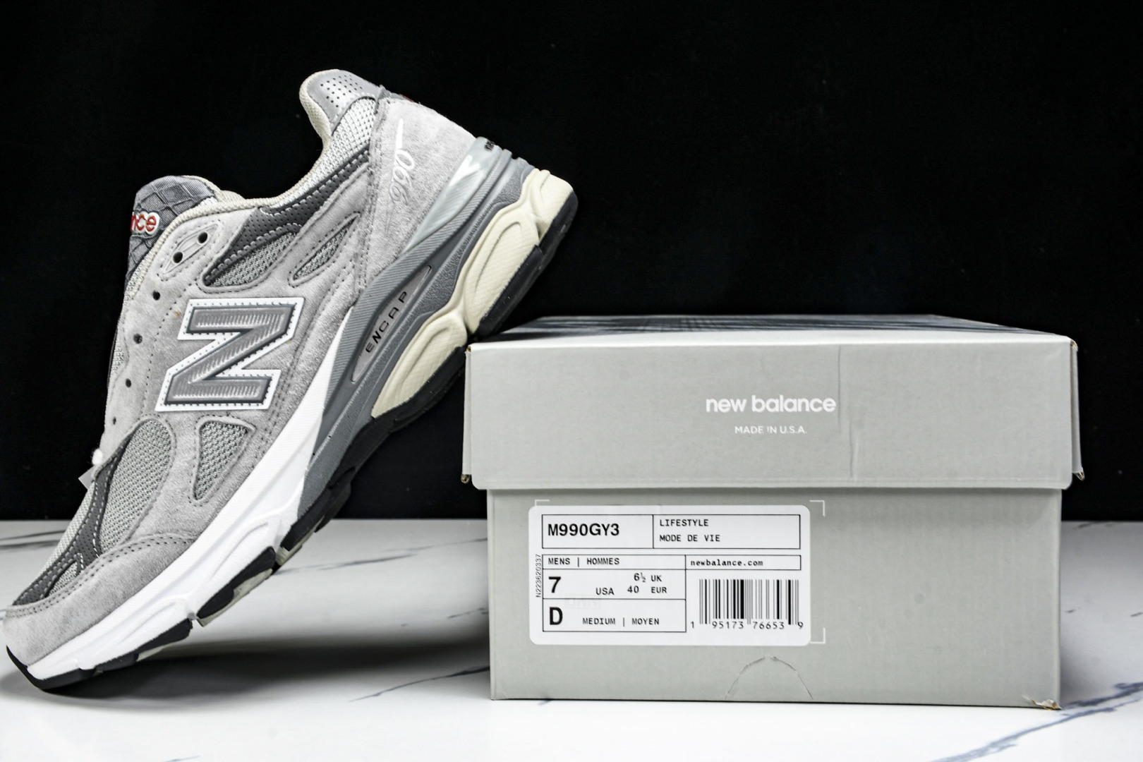  美产 New Balance NB 990 V3 复古 包裹性轻便低帮 跑步鞋  男女同款  货号：M
