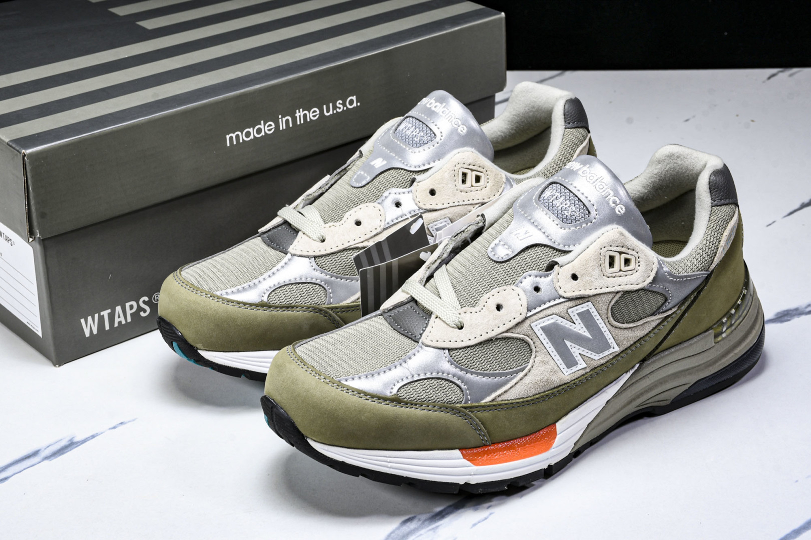  美产 WTAPS x New Balance 992 ＂Olive Drab＂复古休闲跑步鞋 复古休闲