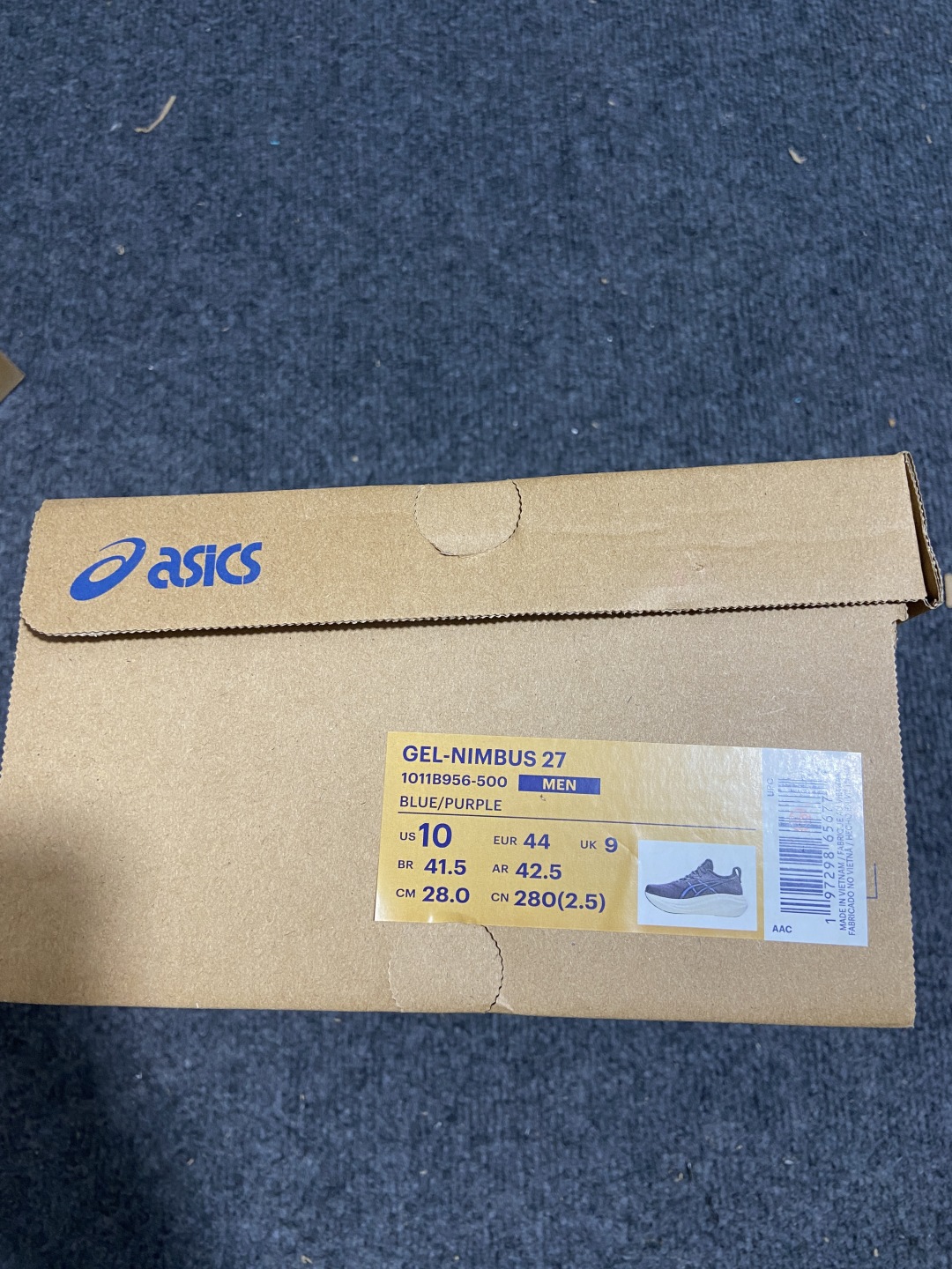  Asics Gel-Nimbus 27 亚瑟士复古透气休闲鞋缓震男子耐磨跑步鞋 1011B956-50