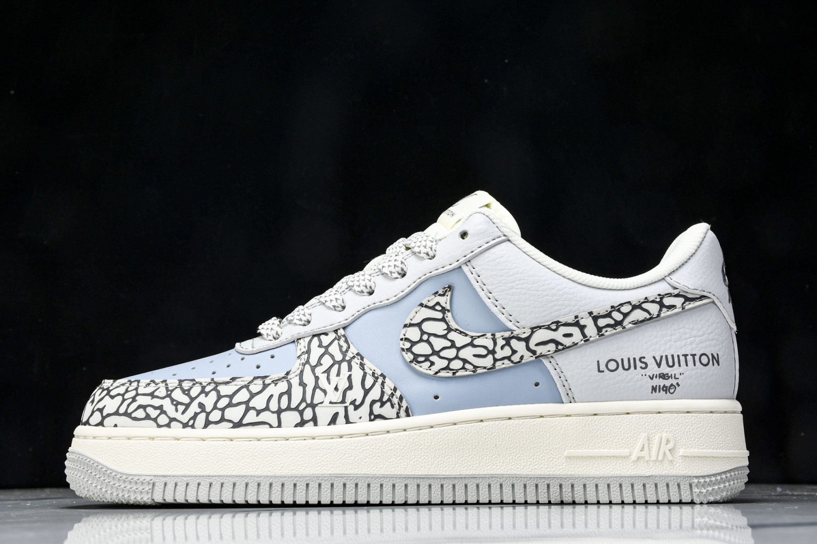NK Air Force 1'07 Low LV联名 灰蓝石纹 空军一号低帮休闲板鞋 ZH2598-30