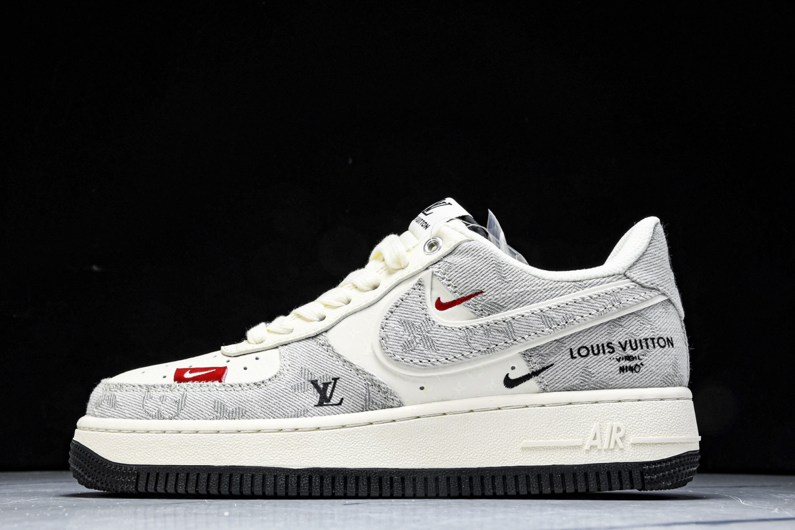 NK Air Force 1'07 Low LV联名 灰牛仔双勾 空军一号低帮休闲板鞋 YX5066-3