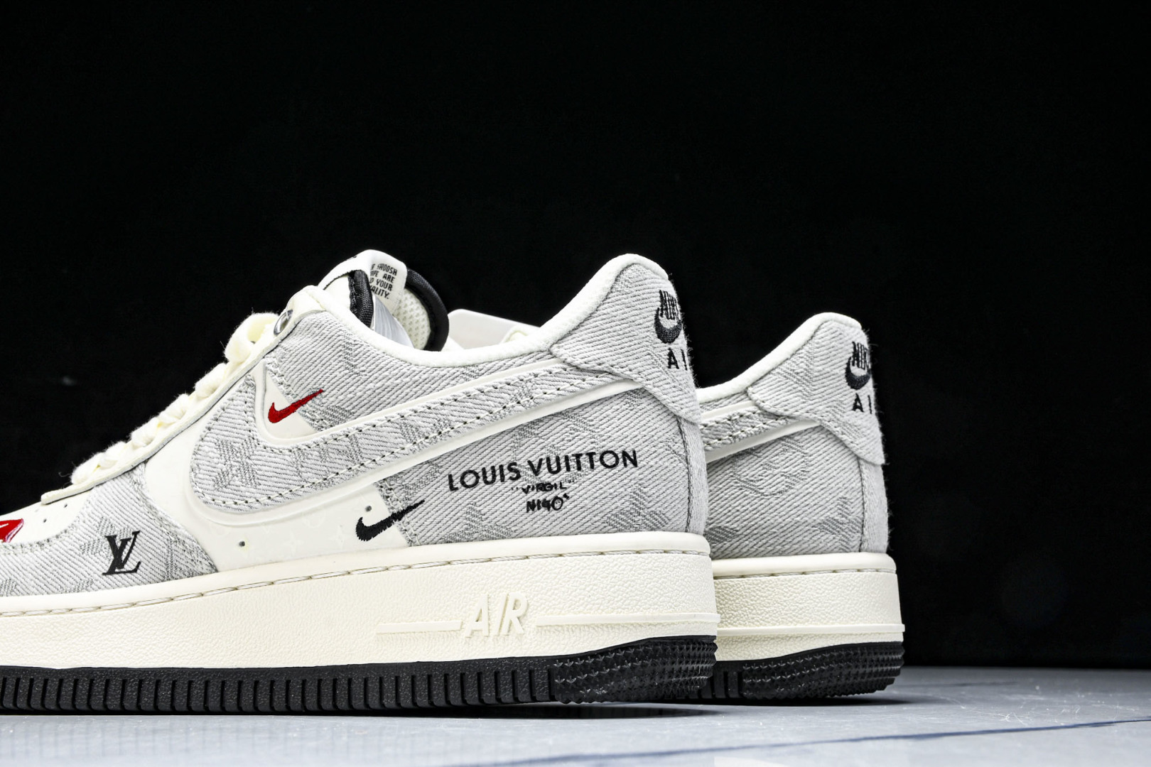 NK Air Force 1'07 Low LV联名 灰牛仔双勾 空军一号低帮休闲板鞋 YX5066-3