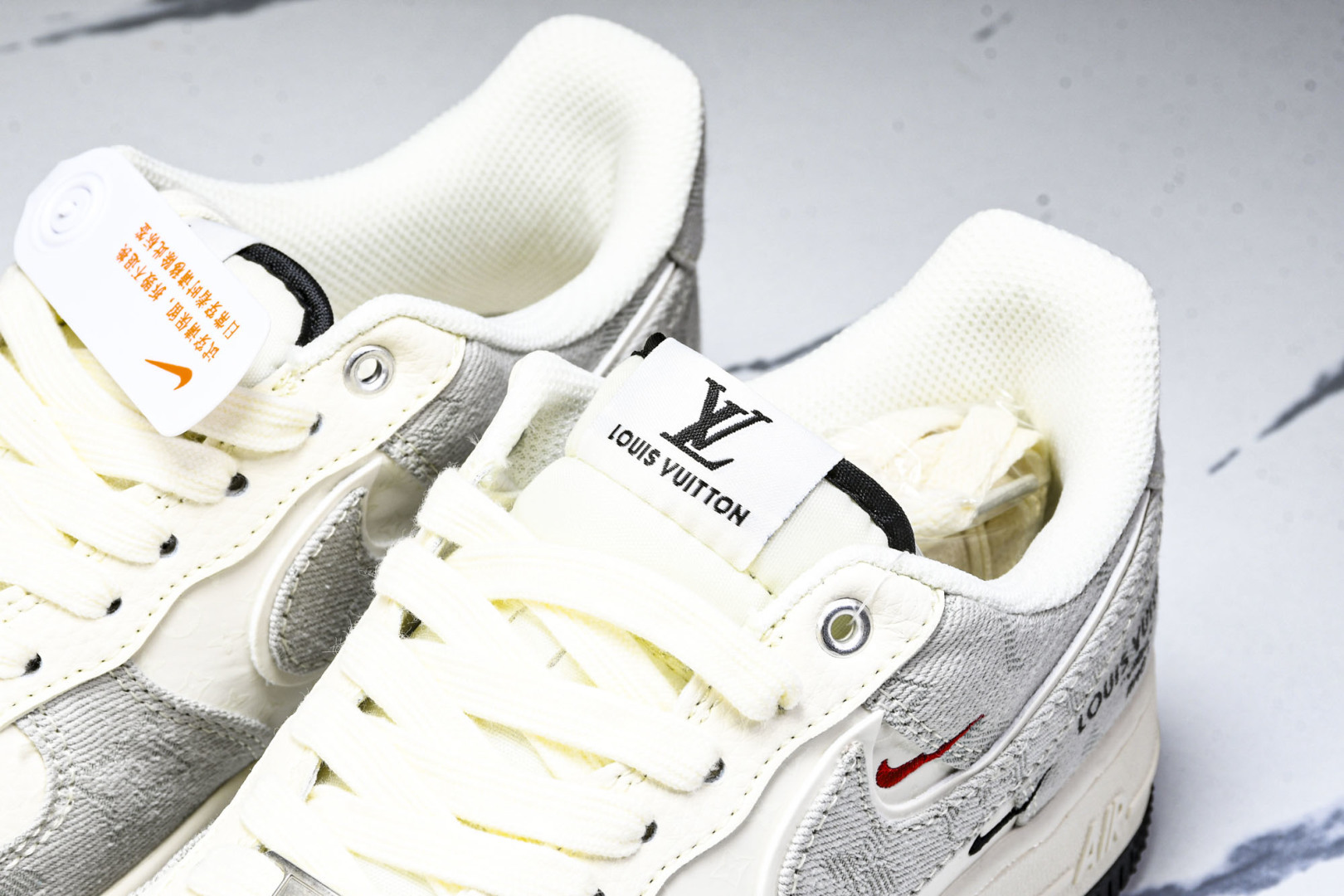 NK Air Force 1'07 Low LV联名 灰牛仔双勾 空军一号低帮休闲板鞋 YX5066-3