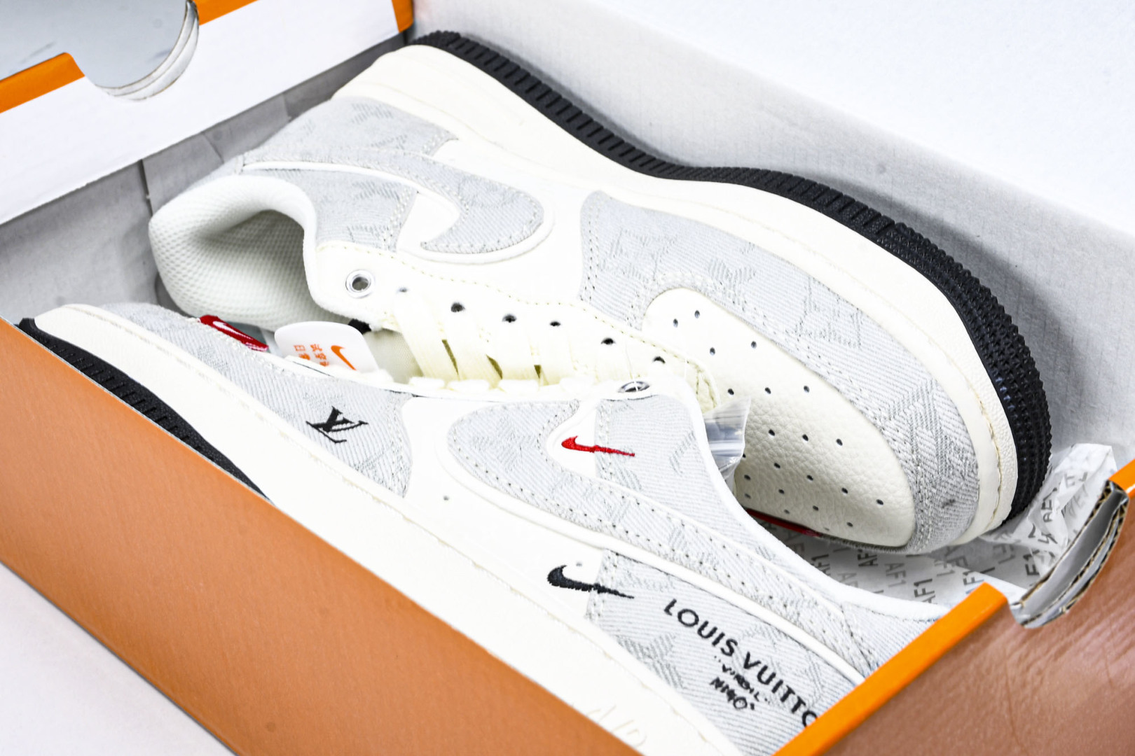 NK Air Force 1'07 Low LV联名 灰牛仔双勾 空军一号低帮休闲板鞋 YX5066-3