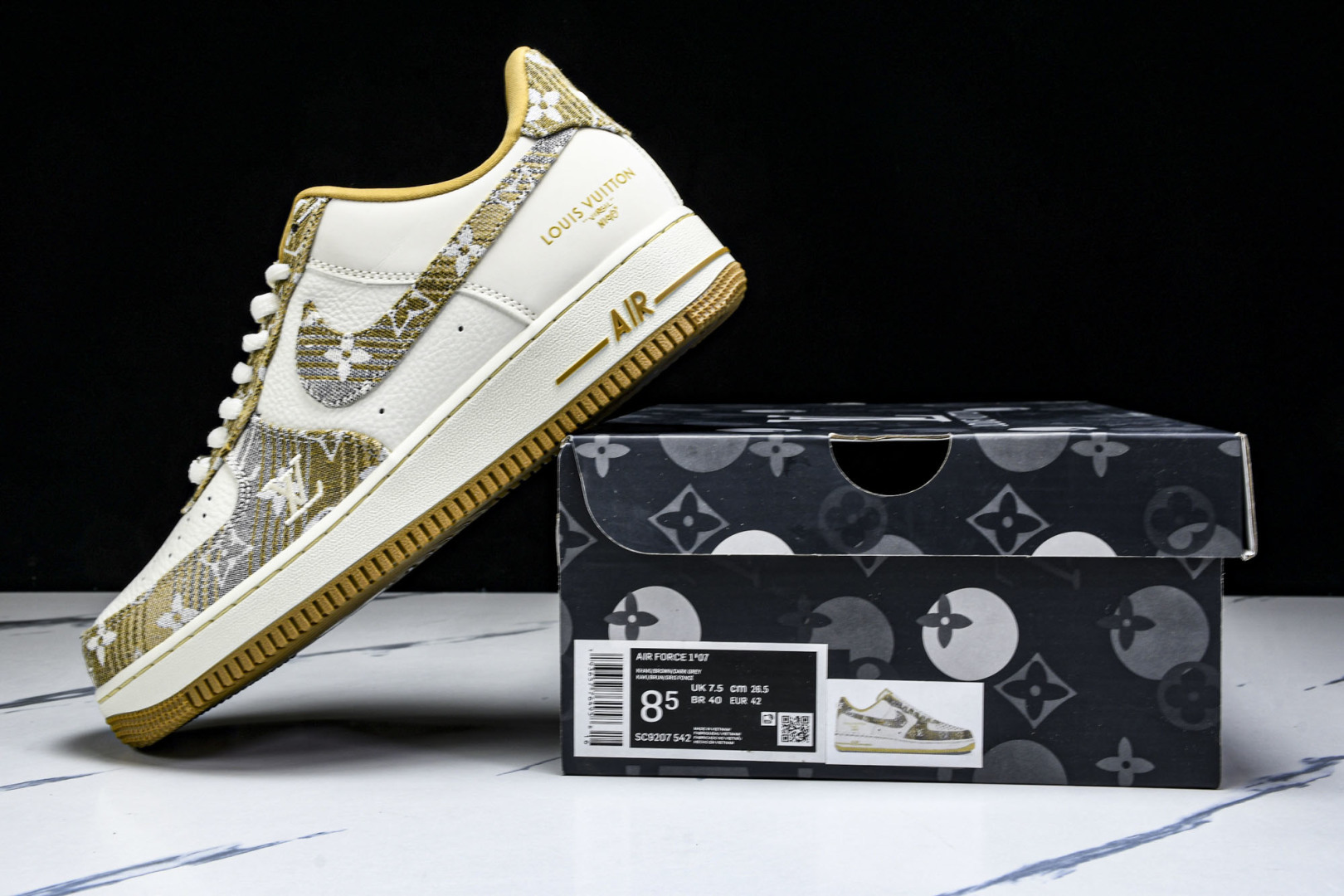 NK Air Force 1'07 Low LV联名 卡其灰牛仔 空军一号低帮休闲运动板鞋 SC9207