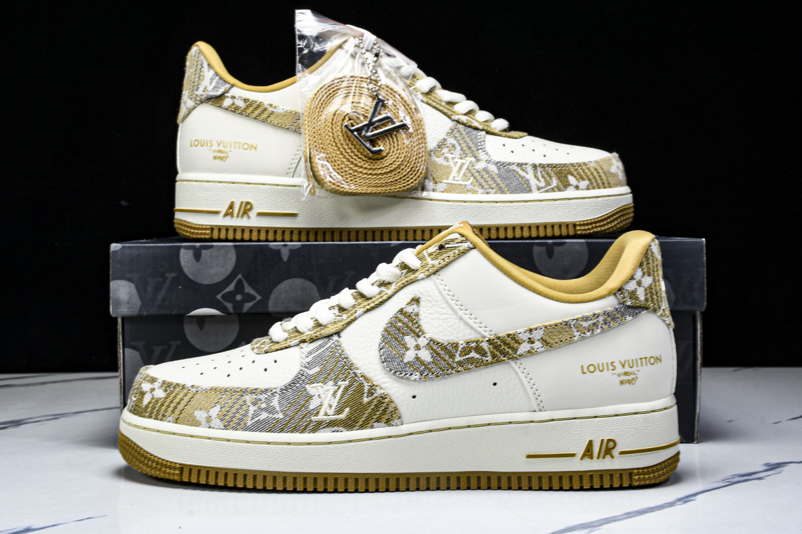 NK Air Force 1'07 Low LV联名 卡其灰牛仔 空军一号低帮休闲运动板鞋 SC9207