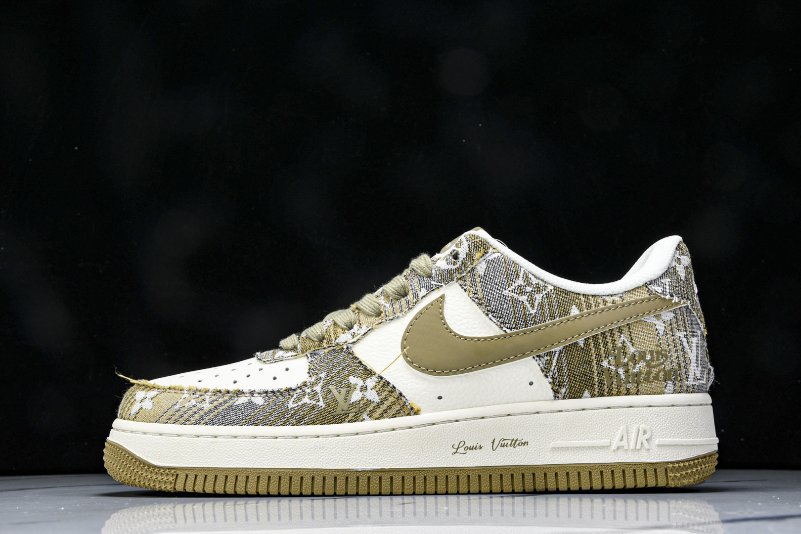 NK Air Force 1'07 Low LV联名 卡其印花牛仔 空军一号低帮休闲板鞋 XS1958-