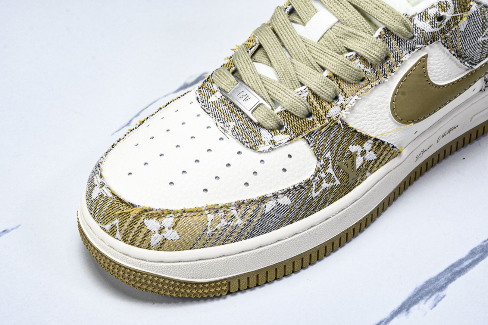 NK Air Force 1'07 Low LV联名 卡其印花牛仔 空军一号低帮休闲板鞋 XS1958-