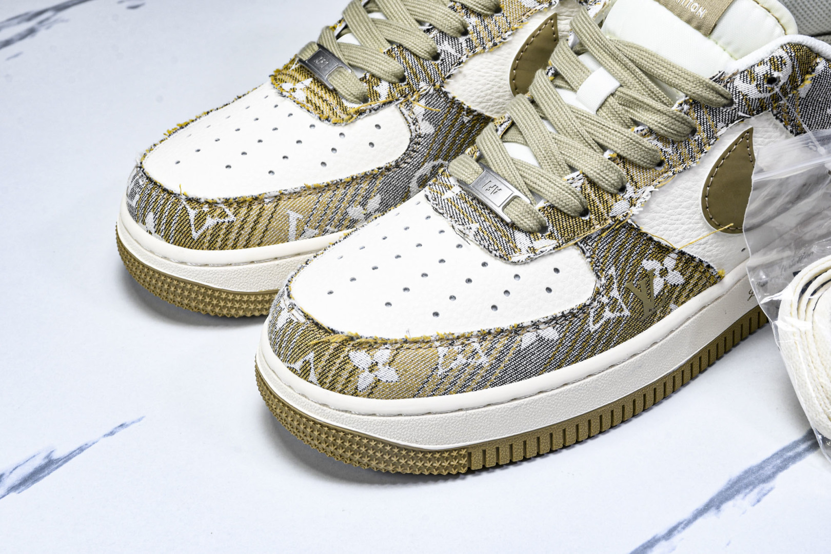 NK Air Force 1'07 Low LV联名 卡其印花牛仔 空军一号低帮休闲板鞋 XS1958-