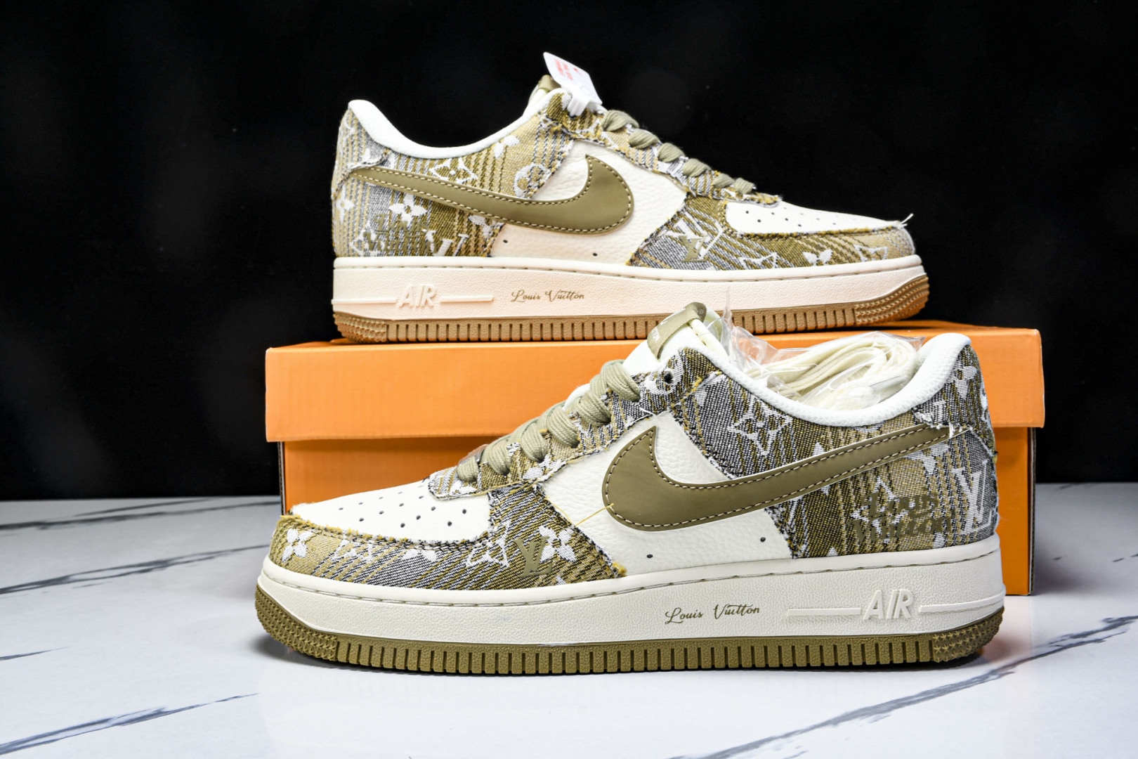 NK Air Force 1'07 Low LV联名 卡其印花牛仔 空军一号低帮休闲板鞋 XS1958-