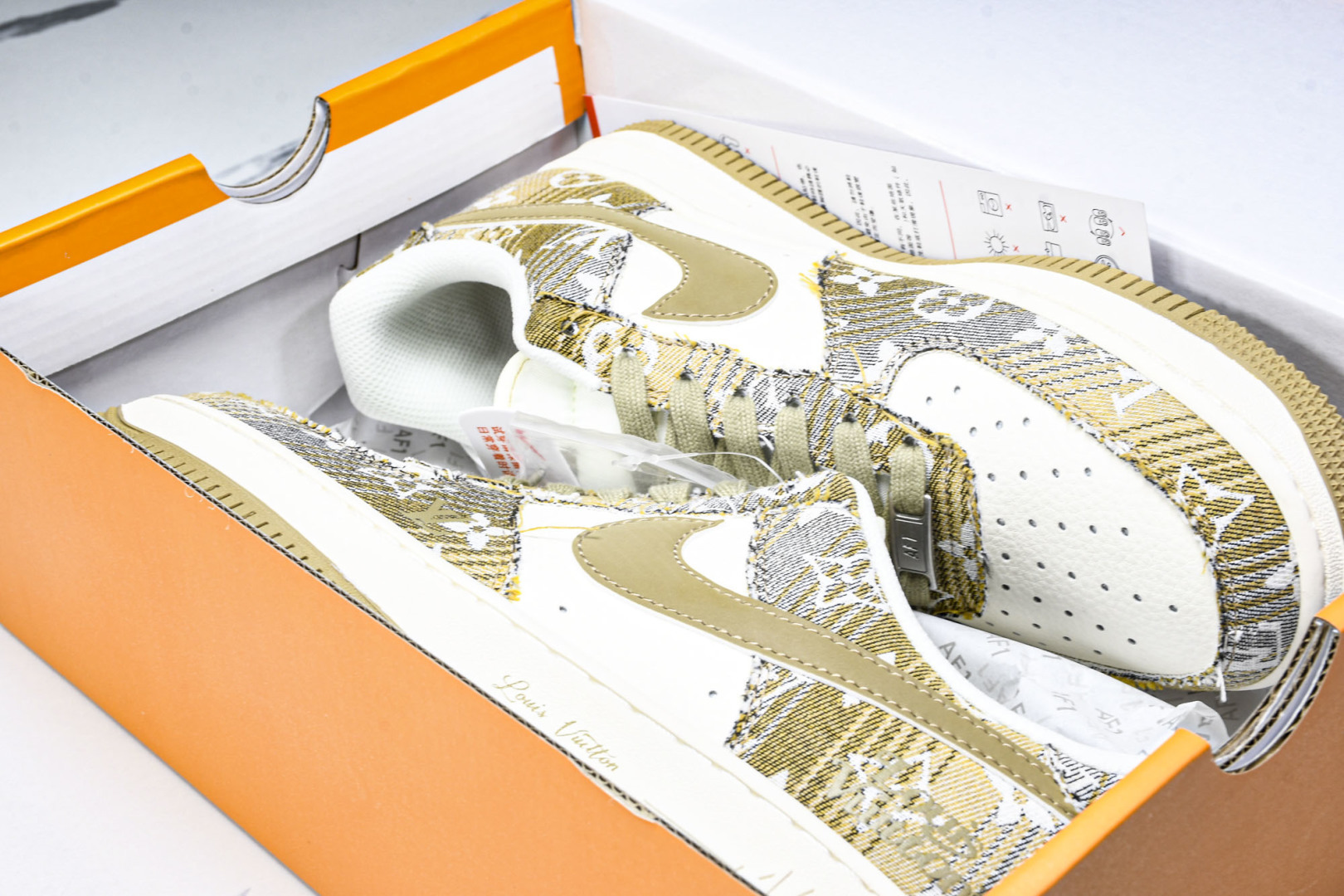 NK Air Force 1'07 Low LV联名 卡其印花牛仔 空军一号低帮休闲板鞋 XS1958-