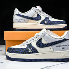 NK Air Force 1'07 Low LV联名 蓝石纹 空军一号低帮休闲板鞋 JJ2508-701 NK Air Force 1'07 Low LV联名 蓝石纹 空军一号低帮休闲板鞋 JJ2508-701