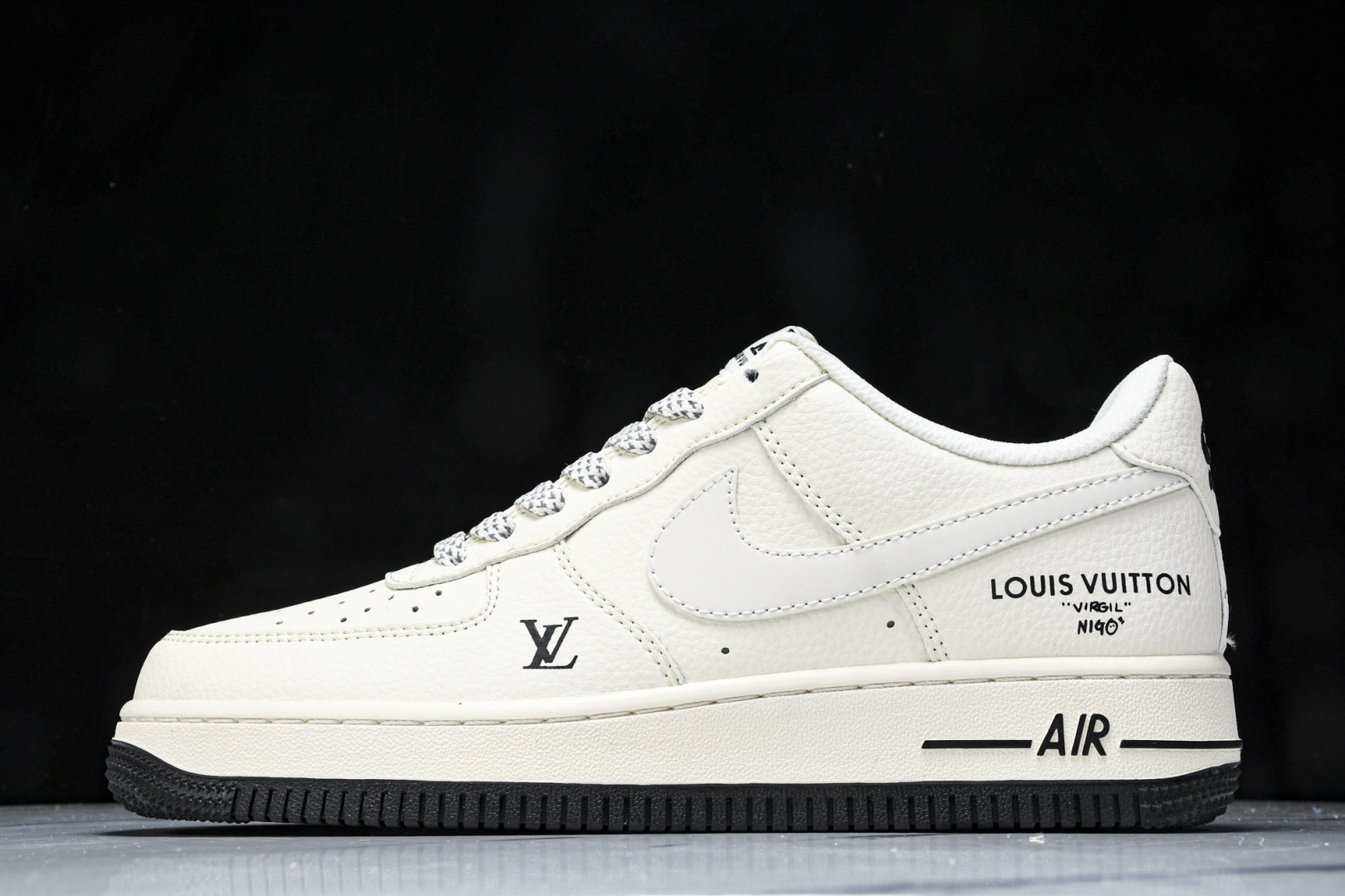 NK Air Force 1'07 Low LV联名 米白黑底 空军一号低帮休闲板鞋 XX3168-13
