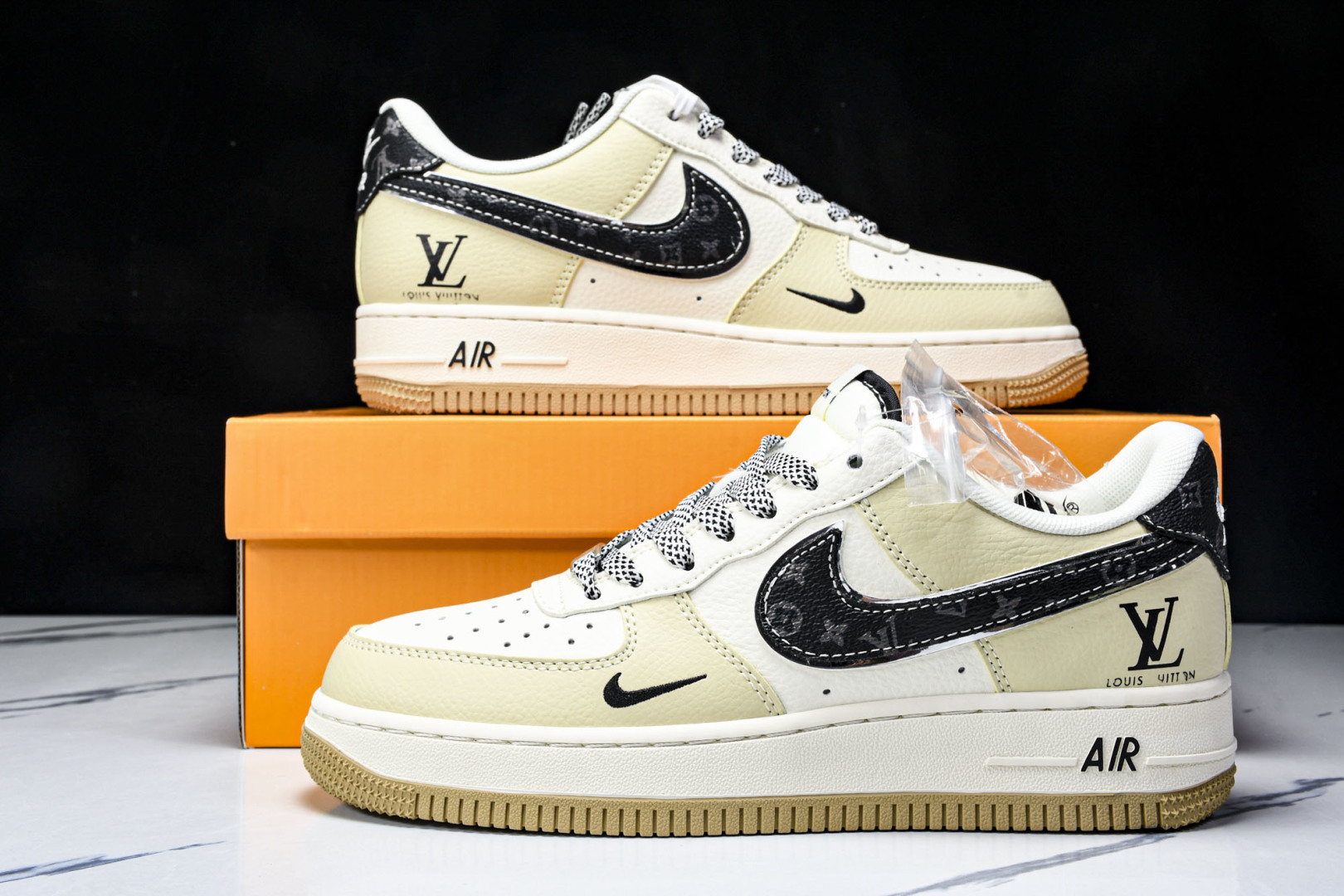 NK Air Force 1'07 Low LV联名 米灰底抽绳 空军一号低帮休闲板鞋 DM6868-1