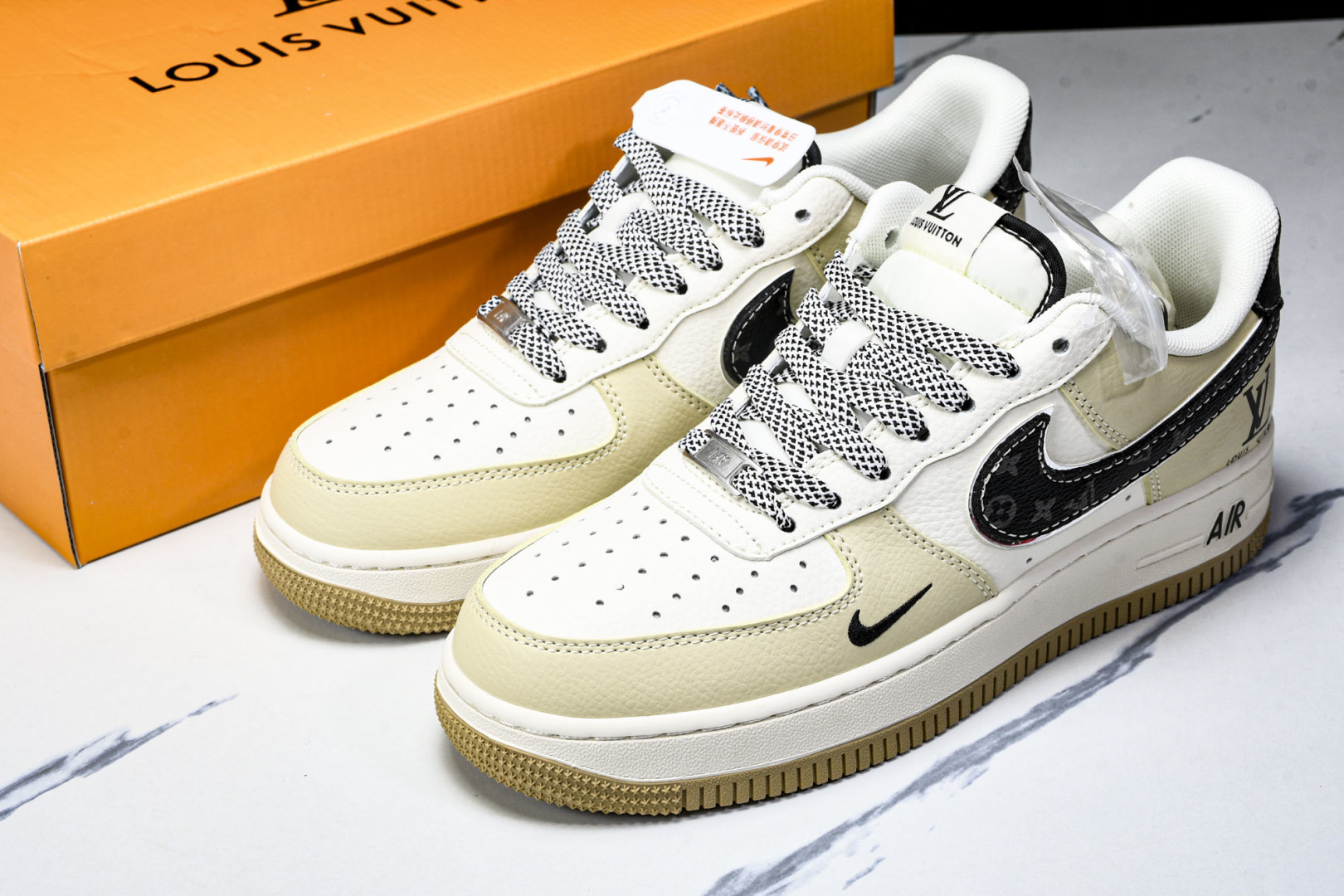 NK Air Force 1'07 Low LV联名 米灰底抽绳 空军一号低帮休闲板鞋 DM6868-1