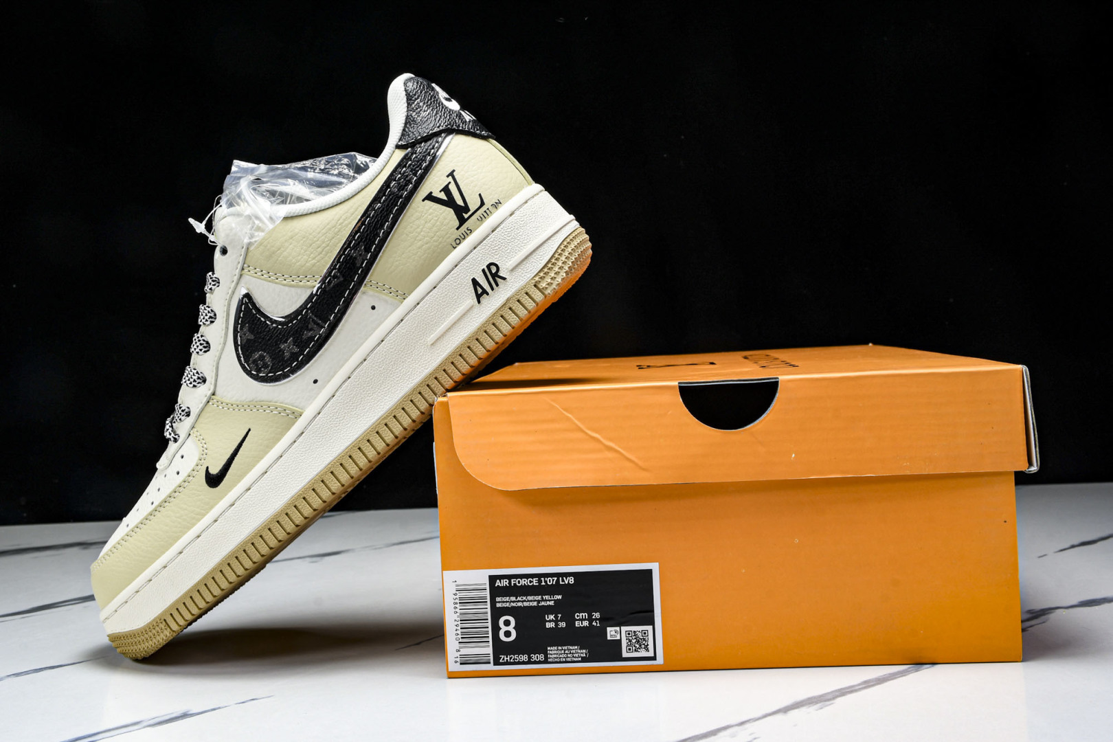 NK Air Force 1'07 Low LV联名 米灰底抽绳 空军一号低帮休闲板鞋 DM6868-1