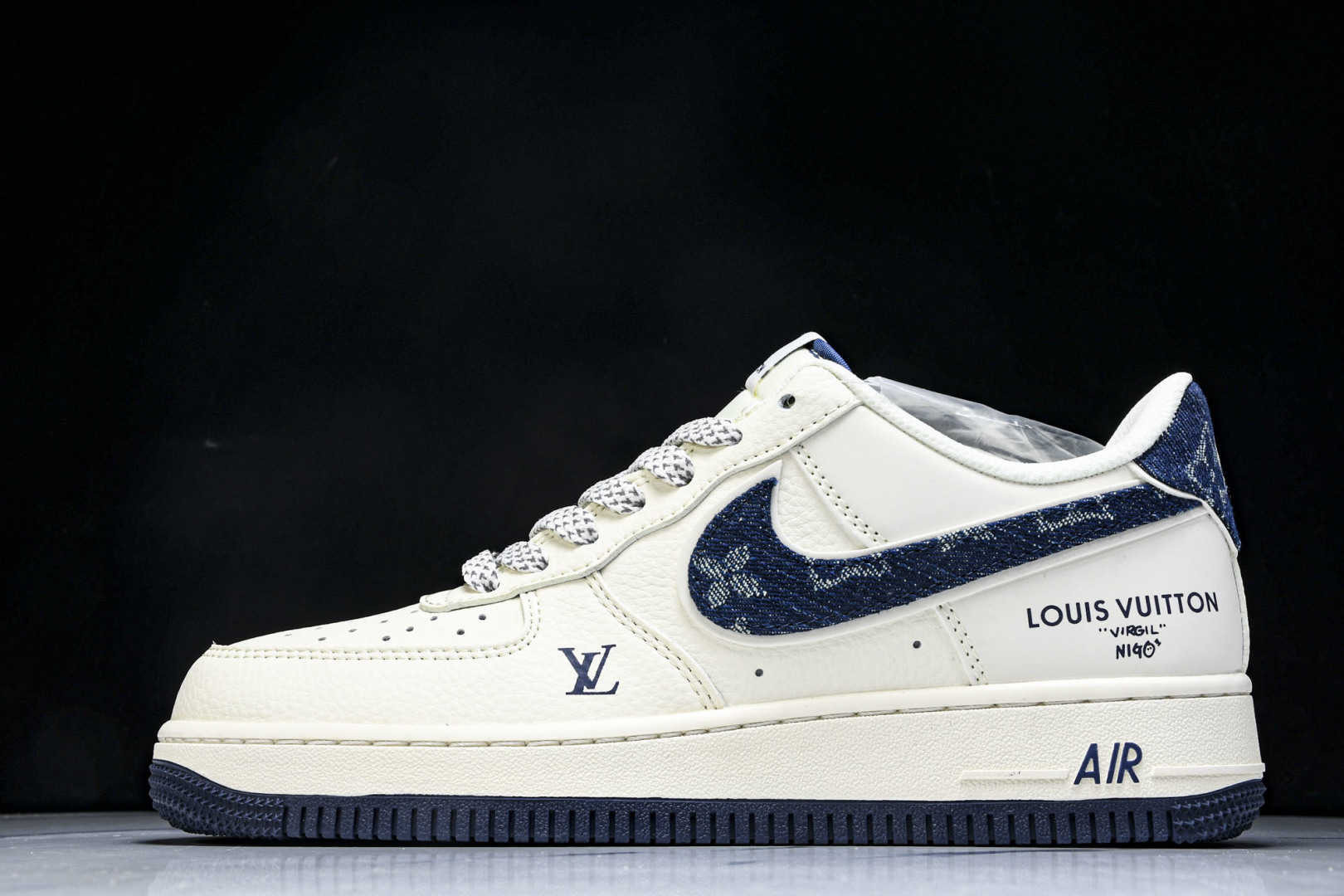 NK Air Force 1'07 Low LV联名 牛仔蓝勾 空军一号低帮休闲板鞋 SM6668-10