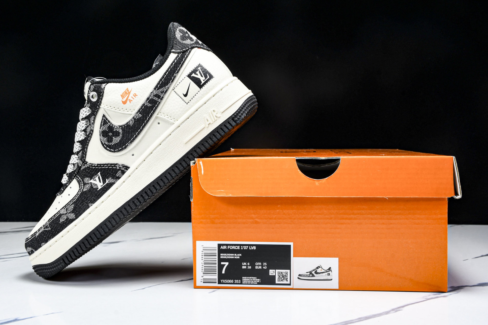 NK Air Force 1'07 Low LV联名 前掌黑牛仔 空军一号低帮休闲板鞋 YX5066-3 NK Air Force 1'07 Low LV联名 前掌黑牛仔 空军一号低帮休闲板鞋 YX5066-3