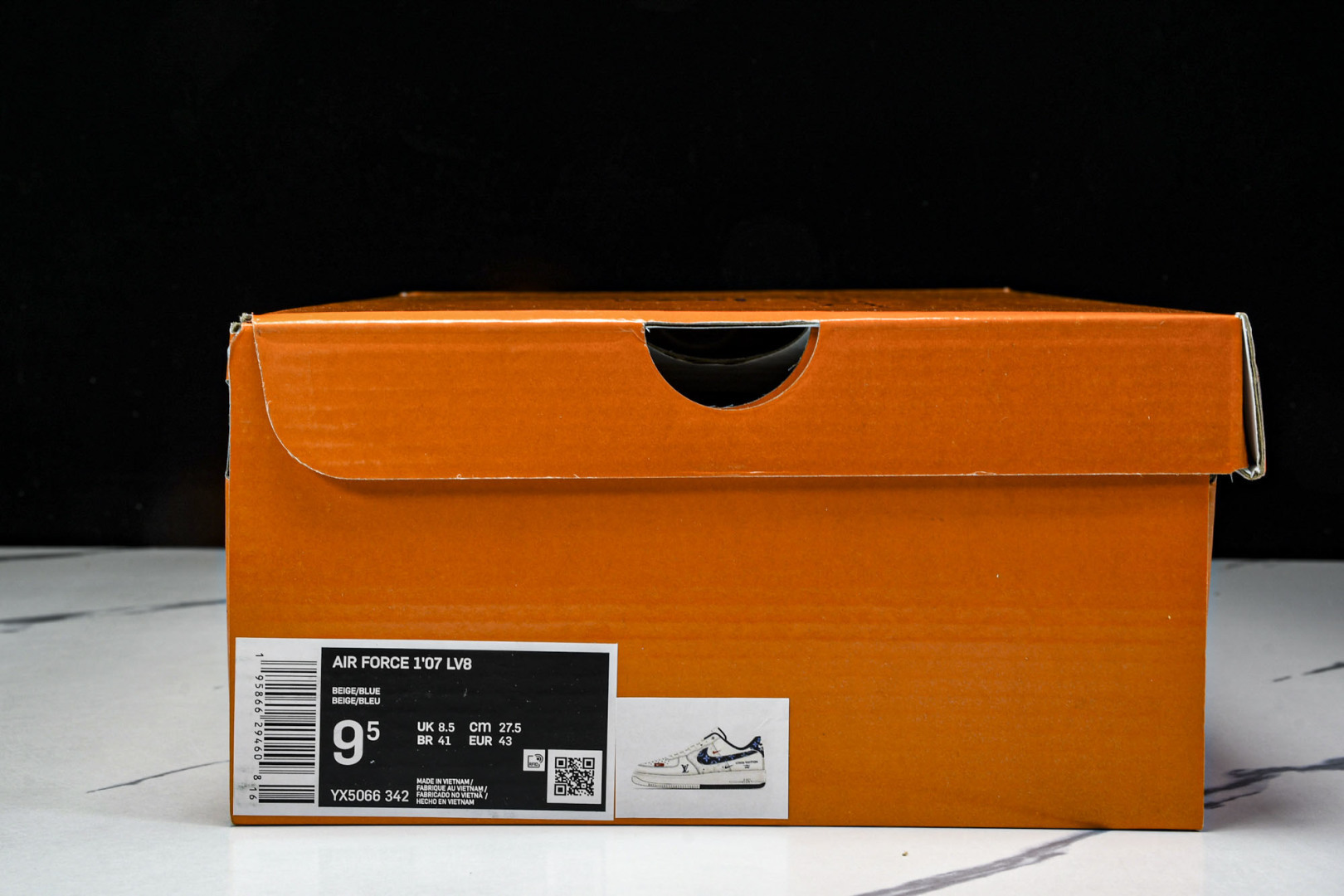 NK Air Force 1'07 Low LV联名 双拼蓝牛仔勾 空军一号低帮休闲板鞋 YX5066-