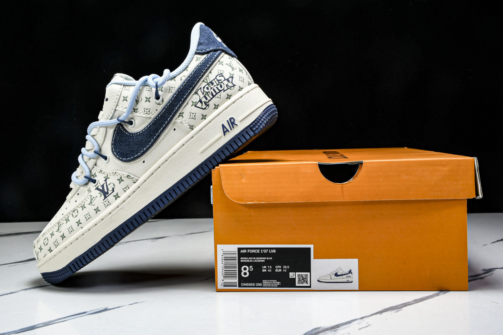 NK Air Force 1'07 Low LV联名 印花抽绳 空军一号低帮休闲板鞋 DM6868-09