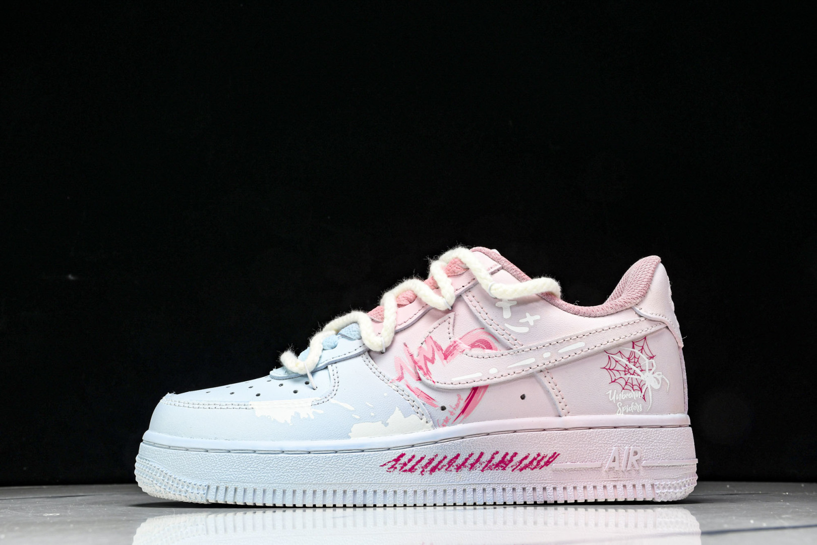 NK Air Force 1'07 Low Purple Butterfly 手绘涂鸦 粉蓝蛛心 空军一