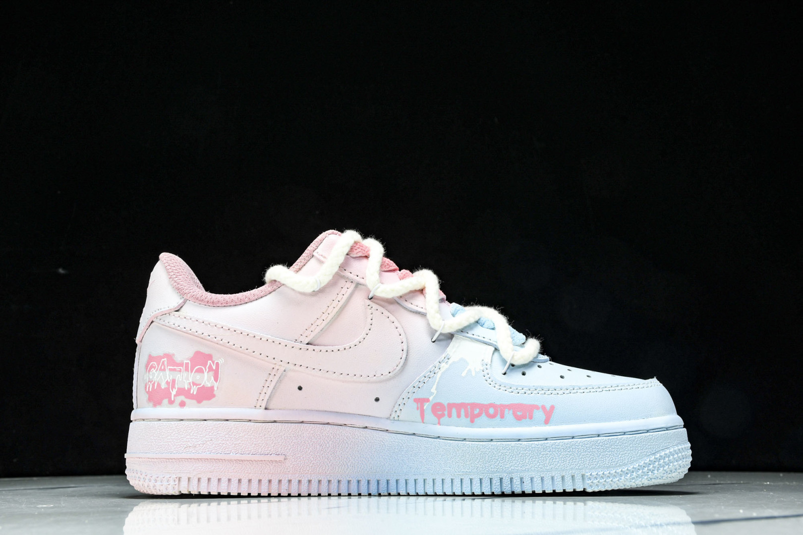 NK Air Force 1'07 Low Purple Butterfly 手绘涂鸦 粉蓝蛛心 空军一