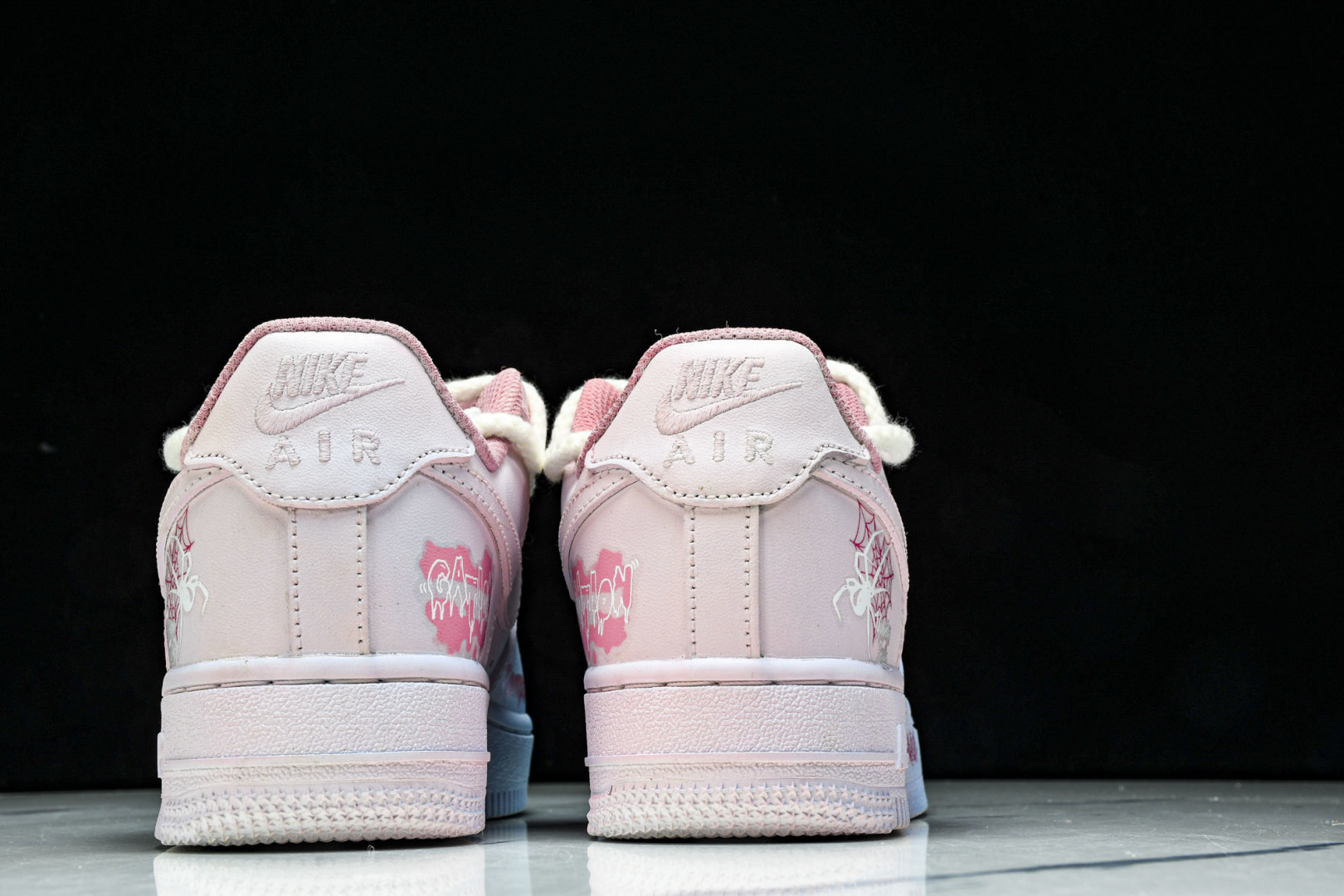 NK Air Force 1'07 Low Purple Butterfly 手绘涂鸦 粉蓝蛛心 空军一