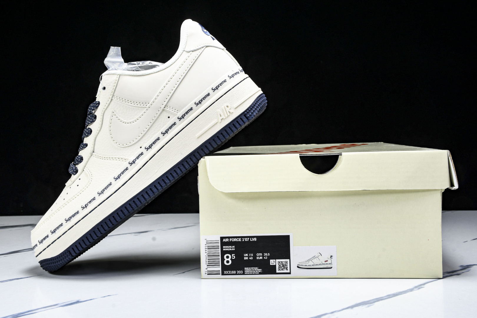 NK Air Force 1'07 Low Supreme联名 米蓝弹幕 空军一号低帮休闲板鞋 XX31