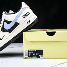 NK Air Force 1'07 Low Supreme联名 米蓝灰英文 空军一号低帮休闲板鞋 ZH2 NK Air Force 1'07 Low Supreme联名 米蓝灰英文 空军一号低帮休闲板鞋 ZH2