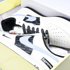 NK Air Force 1'07 Low Supreme联名 米蓝灰英文 空军一号低帮休闲板鞋 ZH2 NK Air Force 1'07 Low Supreme联名 米蓝灰英文 空军一号低帮休闲板鞋 ZH2