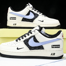 NK Air Force 1'07 Low Supreme联名 米蓝灰英文 空军一号低帮休闲板鞋 ZH2 NK Air Force 1'07 Low Supreme联名 米蓝灰英文 空军一号低帮休闲板鞋 ZH2
