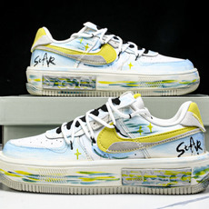 NK Air Force 1'07 Low Y B Stars 手绘涂鸦 黄蓝星星 空军一号低帮休闲板鞋 NK Air Force 1'07 Low Y B Stars 手绘涂鸦 黄蓝星星 空军一号低帮休闲板鞋